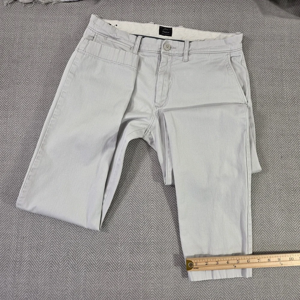 J.Crew 484 Slim Fit Stretch Chino Pants Mens 32x31 Light Gray Cotton Blend